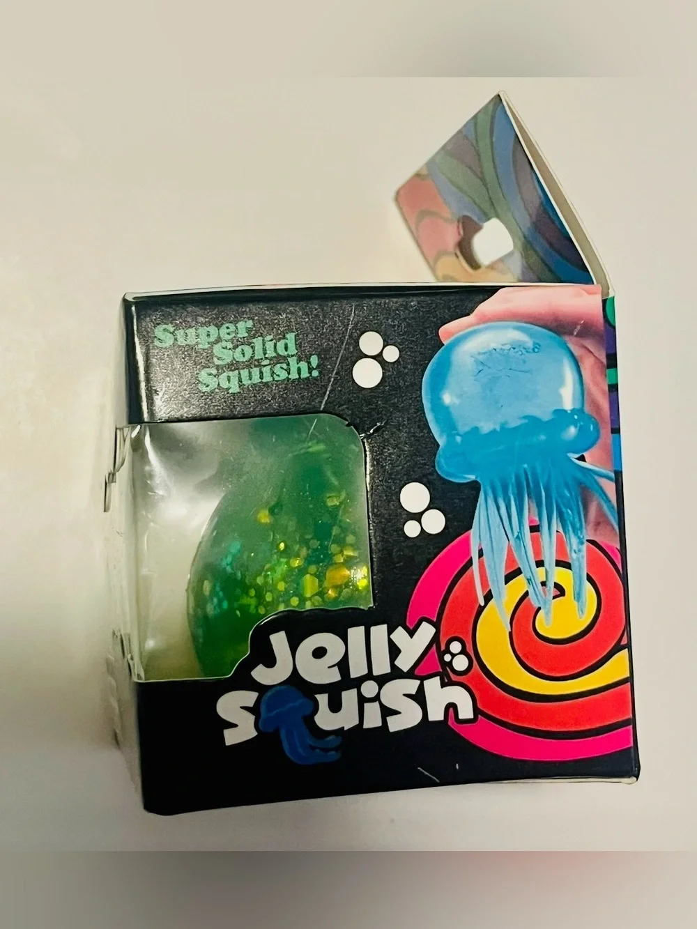 Jelly Squish Super Solid Squish! Green Glitter Stress Ball